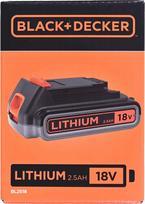 li ionu akumuliatoris - Akumuliatorius 18V 2,5 Ah Li-ion, Black & Decker - 2 nuotrauka