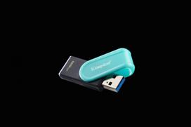usb atmintukai 128gb senukai - Kingston DataTraveler Exodia S 128GB Black/Turquoise (Juodas/Turkis) - 2 nuotrauka