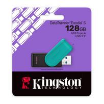 usb atmintukai 128gb senukai - Kingston DataTraveler Exodia S 128GB Black/Turquoise (Juodas/Turkis) - 8 nuotrauka