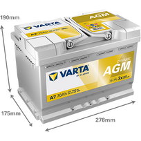 70ah 760a agm - Varta Silver Dynamic E39 - 4 nuotrauka