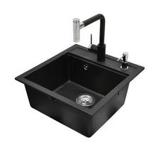 akmens mases plautuve - Helika Tesa SQT100-601W-7783, akmens masė, Juoda (Black) - 2 nuotrauka