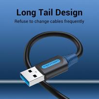 usb 3.0 to usb 3.0 cable - CABLE USB3.0 MALE TO MALE/1.5M BLACK CONBG VENTION - 9 nuotrauka