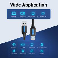 usb 3.0 to usb 3.0 cable - CABLE USB3.0 MALE TO MALE/1.5M BLACK CONBG VENTION - 14 nuotrauka
