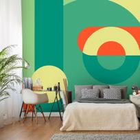 Fototapetas Artgeist Geometric Wreath (Green) 4XLFT1750SAM, 280 cm x 392 cm