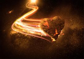 Fototapetas Artgeist Love Meteorite (Orange), 70 cm x 70 cm