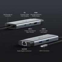 usb type c hdmi - TP-Link UH6120C USB-C 6-Port Hub Pilkas (Grey) - 6 nuotrauka