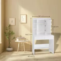 Songmics Vasagle Tualetinis staliukas su LED apšvietimu, baltas (White)