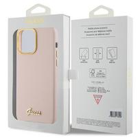 15 pro silicone case - Dėklas GUESS GUHCP15XSMBSLP IPHONE 15 PRO MAX 6.7 "Rožinis/Rožinis HARDCASE SILICONE SCRIPT METAL LOGO & FLAME - 2 nuotrauka