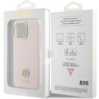 15 pro silicone case - Guess "Silicone Logo Strass 4G iPhone 15 Pro Max" Pink - 2 nuotrauka