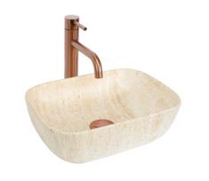 praustuvas kriaukle - Rea Belinda Mini 25x36 cm, stalviršinis praustuvas, smėlio spalva (Beige) - 2 nuotrauka
