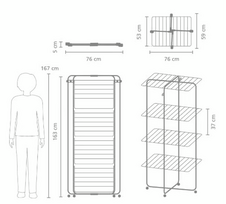 drabuziu dziovykle - Drabužių džiovykla Brabantia HangOn Tower 30, 0.76 m, balta sp. - 2 nuotrauka