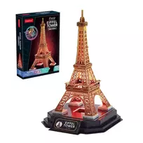 3d delione - Dėlionė CubicFun 3D Eifelio bokštas (naktinė versija) 05348 - 4 nuotrauka
