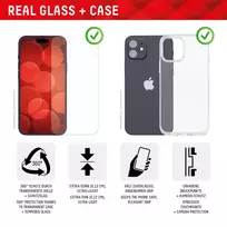 ekrano apple - Displex Apple iPhone 15 Real 2D Glass + Case By Displex Transparent - 8 nuotrauka