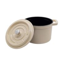 grand feu - Kamado Bono Grandfeu Emaliuotas ketaus mini puodas, Baltas (White) 0,65 l - 2 nuotrauka