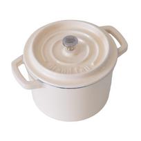 grand feu - Kamado Bono Grandfeu Emaliuotas ketaus mini puodas, Baltas (White) 0,65 l - 3 nuotrauka