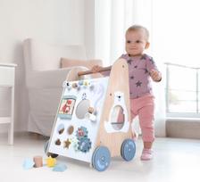 medinis stumdukas - EcoToys Medinis Stumdukas - Vaikštynė, Balta/Žydra (White/Blue) - 3 nuotrauka