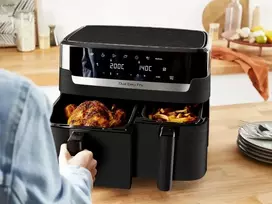 gruzdintuves - Tefal EY901N10 Dual Easy Fry Essential Juodas (Black) - 4 nuotrauka