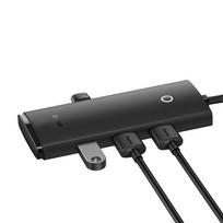 usb a sakotuvas - USB-A 4 prievadų 25cm, juodas - 2 nuotrauka