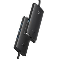 usb a sakotuvas - USB-A 4 prievadų 25cm, juodas - 5 nuotrauka