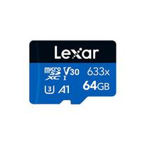 micro sd 64gb - Lexar Micro SDXC 64GB Blue Plus UHS-I Class 10 + SD Adapter - 2 nuotrauka