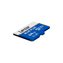 micro sd 64gb - Lexar Micro SDXC 64GB Blue Plus UHS-I Class 10 + SD Adapter - 3 nuotrauka