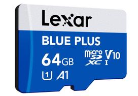 micro sd 64gb - Lexar Micro SDXC 64GB Blue Plus UHS-I Class 10 + SD Adapter - 5 nuotrauka
