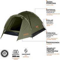 stovyklavimo palapine - Dvivietė palapinė Nils Camp NC6010, žalia sp., 275 cm x 150 cm x 105 cm - 10 nuotrauka