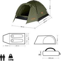 stovyklavimo palapine - Dvivietė palapinė Nils Camp NC6010, žalia sp., 275 cm x 150 cm x 105 cm - 11 nuotrauka