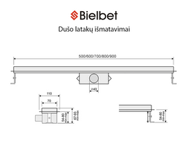 nerudijancio plieno trapas dusui - Nerūdijančio plieno dušo latakas Greek 800 mm - 2 nuotrauka