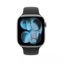 apple watch series 11 46mm space grey - Apple Watch Series 11 46mm Kosminė Pilka (Space Gray) / Juodas (Black) Sportinis Dirželis - M/L - 8 nuotrauka