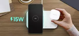 belaidis ikroviklis samsung - Samsung Wireless Charger Duo EP-P5400, Juodas (Black) - 2 nuotrauka