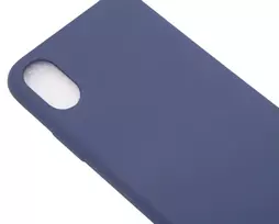 iphone x deklas - Korpuso galas, galinis dangtelis Evelatus         Apple      iPhone X/XS Soft Touch Silicone Case with Strap       Dark Blue - 3 nuotrauka