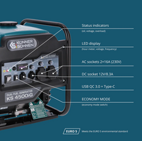 inverterinis generatorius - Könner & Söhnen KS 4500iG, 4200W 230V - 6 nuotrauka