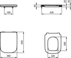 tualeto sedyne - Ideal Standard i.Life B - apvyniojamas klozeto dangtis, su minkštu uždarymu, baltas T468301 - 3 nuotrauka