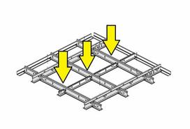 Skersinis profilis Knauf KCS 1200x24 mm (DONN konstrukcija pakabinamoms luboms)