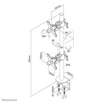 24 tv - TV SET ACC DESK MOUNT BLACK/10-24" FPMA-D700DV NEOMOUNTS - 2 nuotrauka