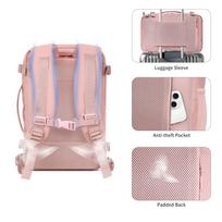 kelionine kuprine - Tech-Protect Defender S50 Backpack for Ryanair & Wizzar, 20L Laptop - Pink - 4 nuotrauka