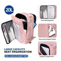 kelionine kuprine - Tech-Protect Defender S50 Backpack for Ryanair & Wizzar, 20L Laptop - Pink - 6 nuotrauka