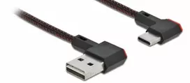 type c to usb - Delock USB-C (M) to USB-A (M) 2.0 Angled Cable 0.5m Juodas (Black) - 3 nuotrauka