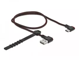 type c to usb - Delock USB-C (M) to USB-A (M) 2.0 Angled Cable 0.5m Juodas (Black) - 4 nuotrauka