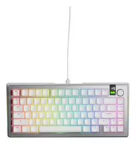 keyboard 75 - Glorious GMMK 3 Pro 75% Custom Žaidimų Klaviatūra - Pre-Built, ANSI (US), Fox Switches, Sidabrinė (Silver) - 8 nuotrauka