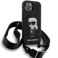 iphone 13 telefono deklas karl lagerfeld - Karl Lagerfeld "Crossbody Silicone Ikonik iPhone 15" Black - 4 nuotrauka