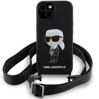 iphone 13 telefono deklas karl lagerfeld - Karl Lagerfeld "Crossbody Silicone Ikonik iPhone 15" Black - 5 nuotrauka