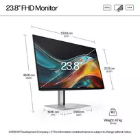 hp z24 monitorius - HP 724pf Series 7 Pro FHD 23.8", 1920x1080, 100Hz, IPS - 6 nuotrauka