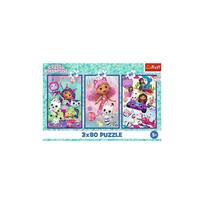 gabby s dollhouse - Trefl Gabby's Dollhouse Gabbys Colourful Day, 3 x 80 det. - 2 nuotrauka