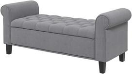 minkstas suolas - Suoliukas HOMCOM su daiktadėže, pilkas (Grey) - 1 nuotrauka