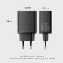 usb 65w charger - MOBILE CHARGER WALL 65W USB/3P WHITE FERW0-EU VENTION - 3 nuotrauka