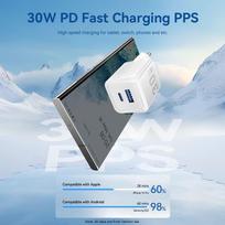 usb 65w charger - MOBILE CHARGER WALL 65W USB/3P WHITE FERW0-EU VENTION - 7 nuotrauka