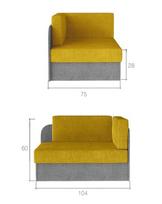 sofa senukai - Sofa NORE Rosa, mėlyna/pilka - 3 nuotrauka