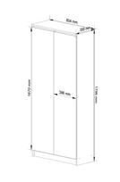 spintos lentynos - Spinta Akord Furniture Factory R80, ruda/balta, 80 cm x 35 cm x 180 cm - 4 nuotrauka